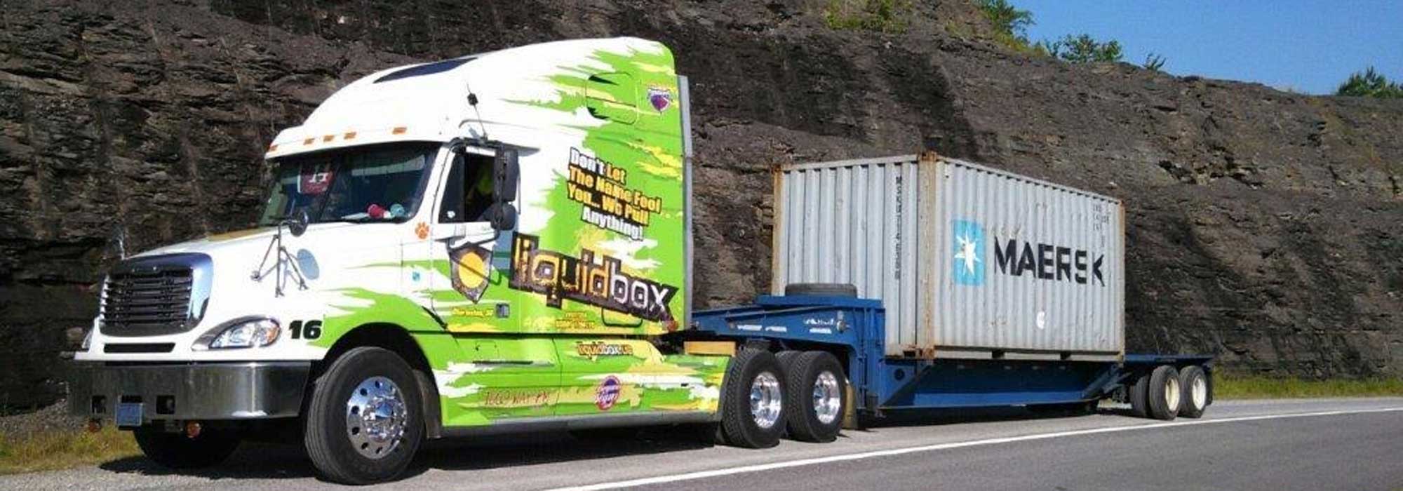 truck hauling trailer